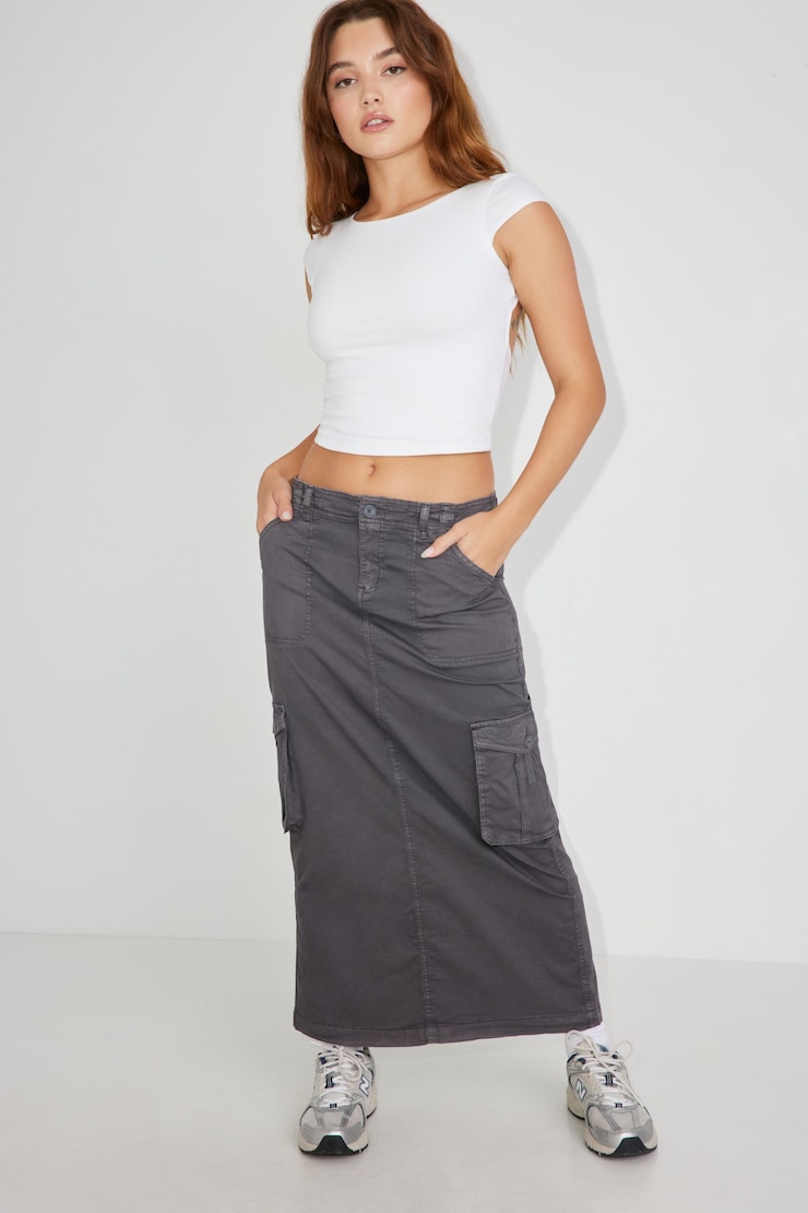 Kai Cargo Skirt, Forged Iron Grey, large