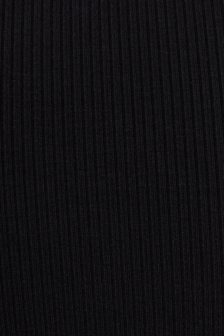 Plunge V-Neck Rib Tank Top, Jet Black, large