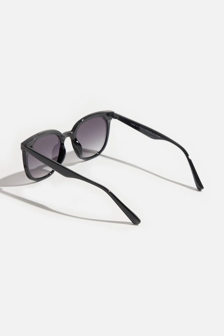 Flat Wayfarer Sunglasses Jet Black large