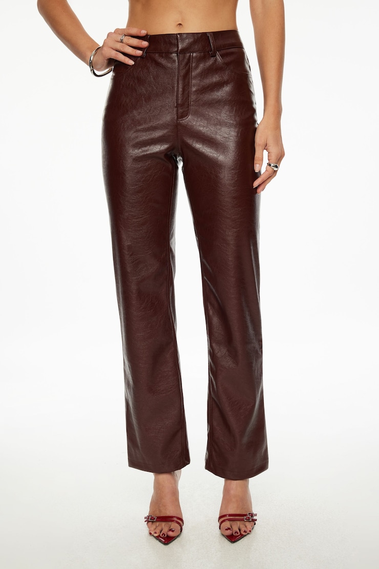 Justina Straight Faux Leather Pants