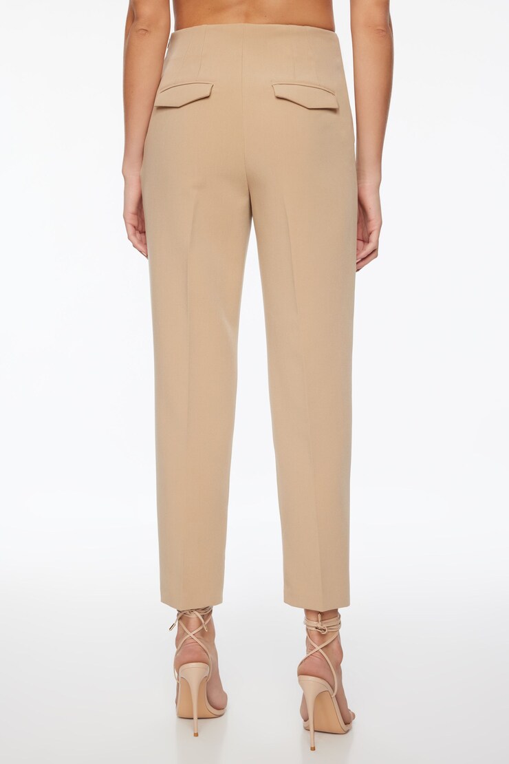 Kendall Side Zip Slim Pants  Almond Tan Brown  large