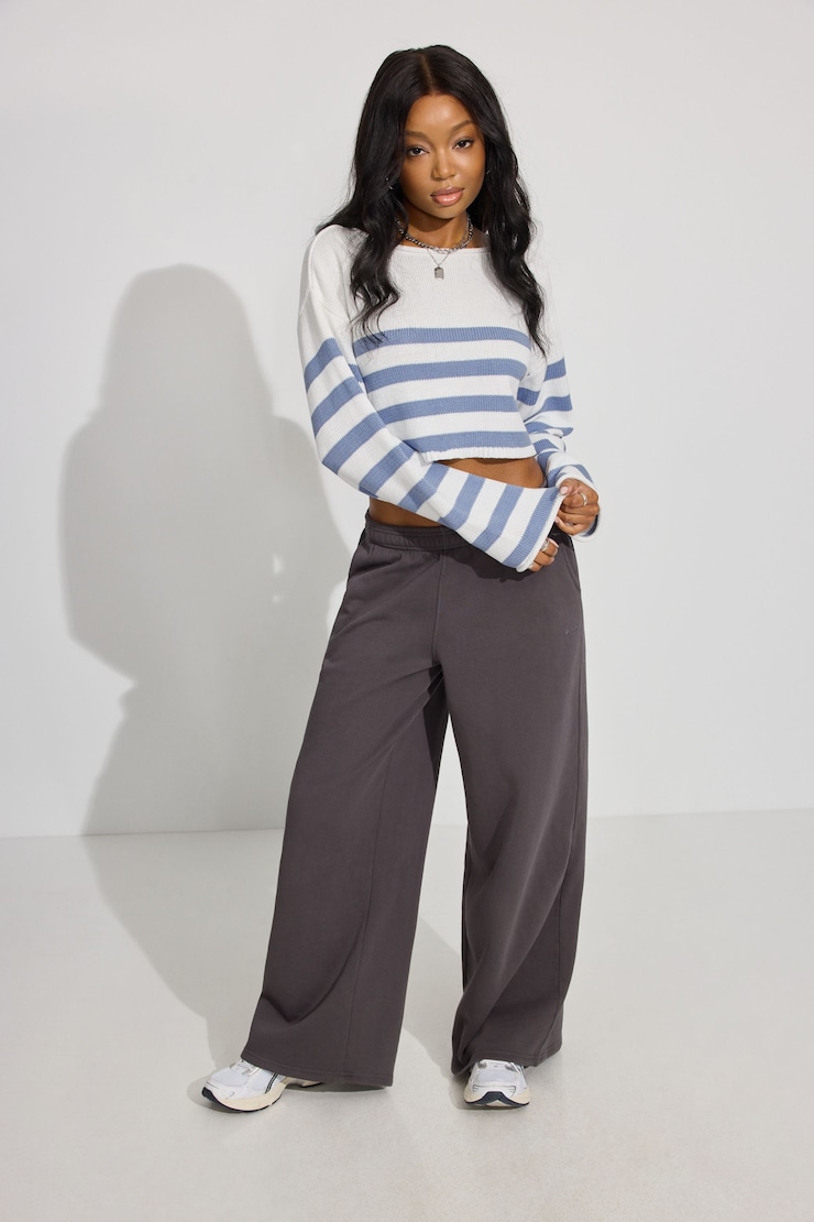 Supersoft Boatneck Sweater, Snow White/English Manor Stripes, large