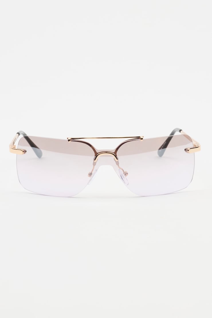 Shield Lens Sunglasses, Purple/Gold, large