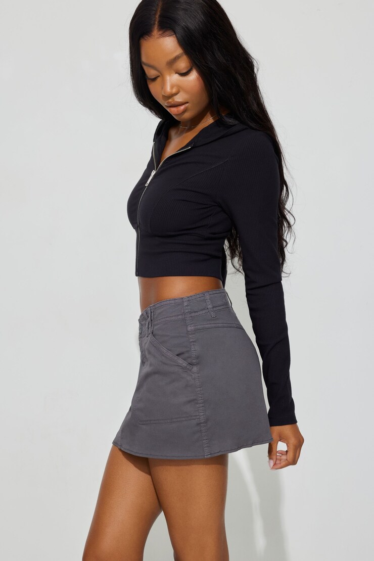 Kai Mini Skirt, Forged Iron Grey, large