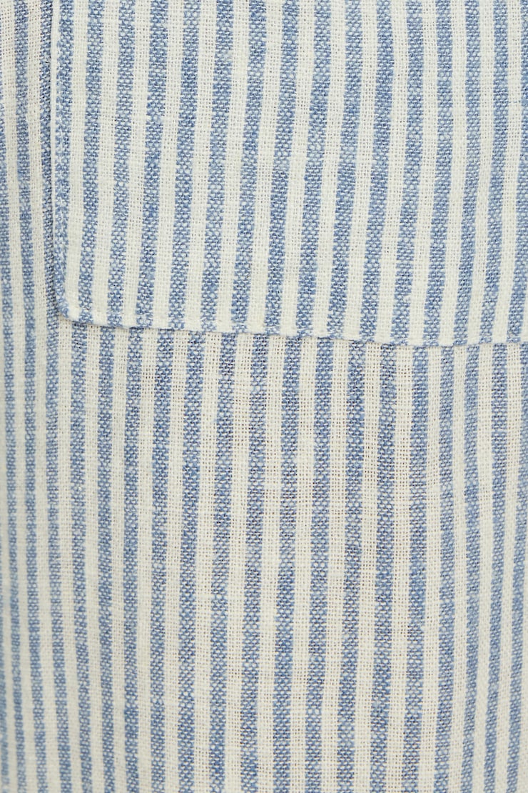 Millie Linen Pull-On Pants, Blue Stripe, large