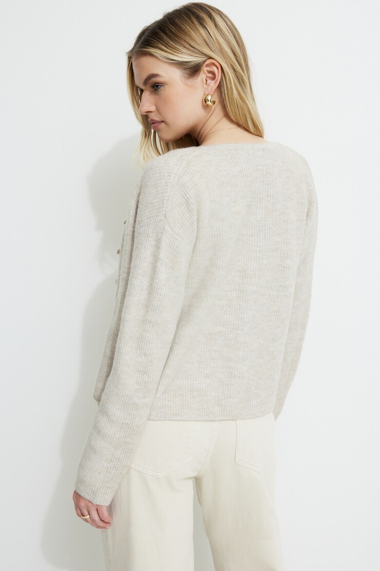 Light Boxy Cardigan Rainy Day Melange large