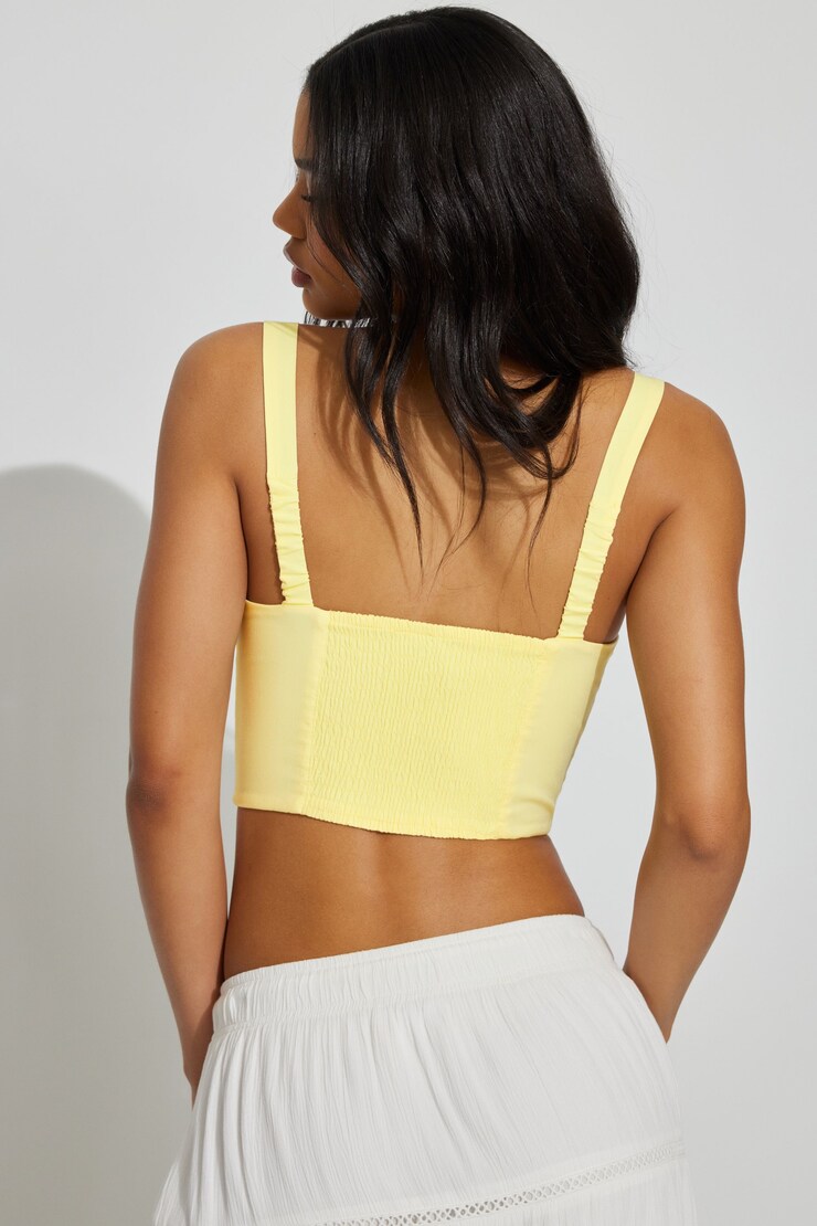 Lia Lace Trim Bustier Top YELLOW | Garage
