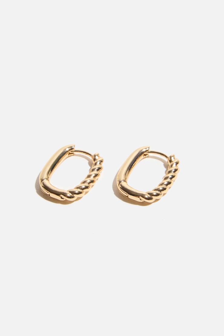 Twisted Hoop Earrings Gold large