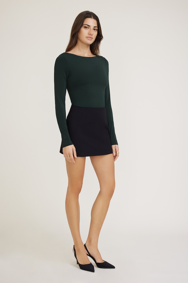 Nola Sculpt Long Sleeve Top Scarab Green large