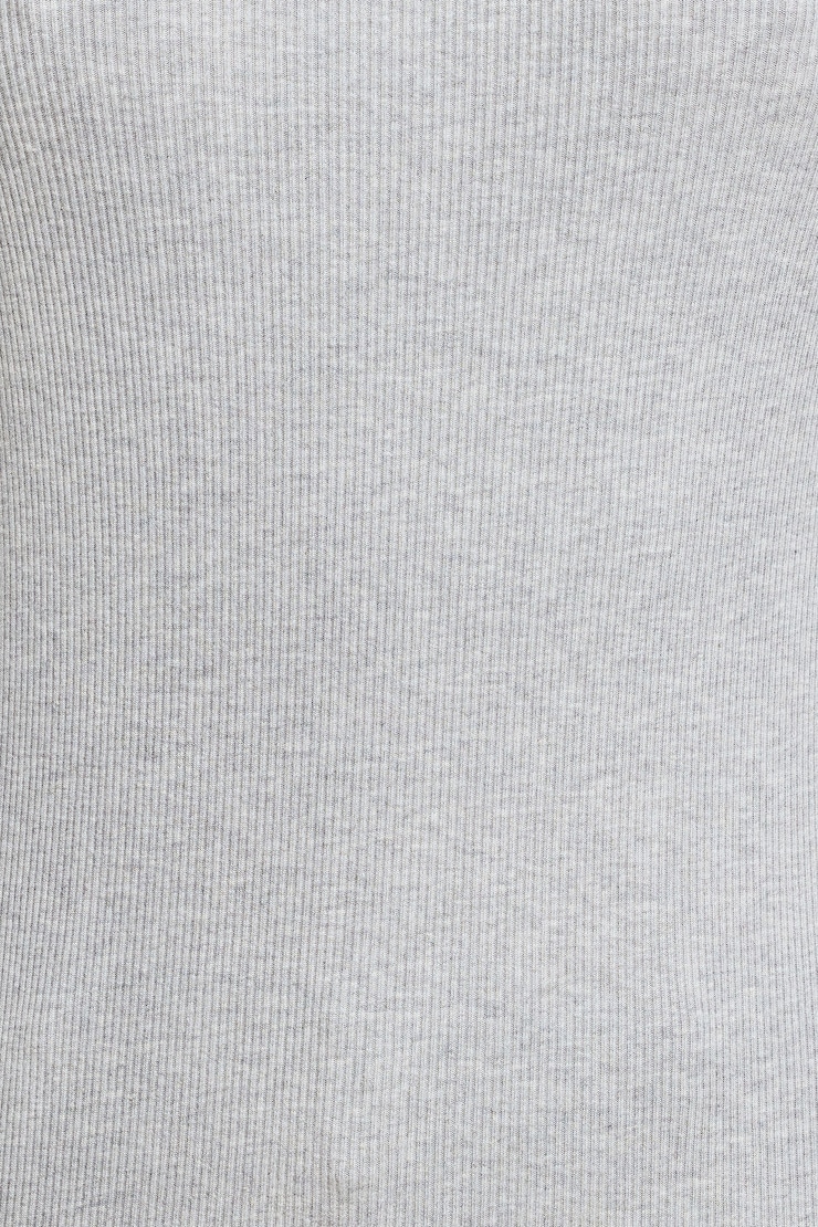 Tedi Ribbed Long Sleeve T Shirt Fall Grey Mix large