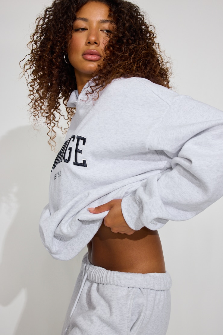 UltraFleece Hoodie, Spring Grey Mix with Embroidered "Garage" Logo, large