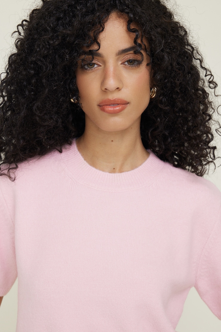 Chandail à coupe carrée et manches courtes Aura