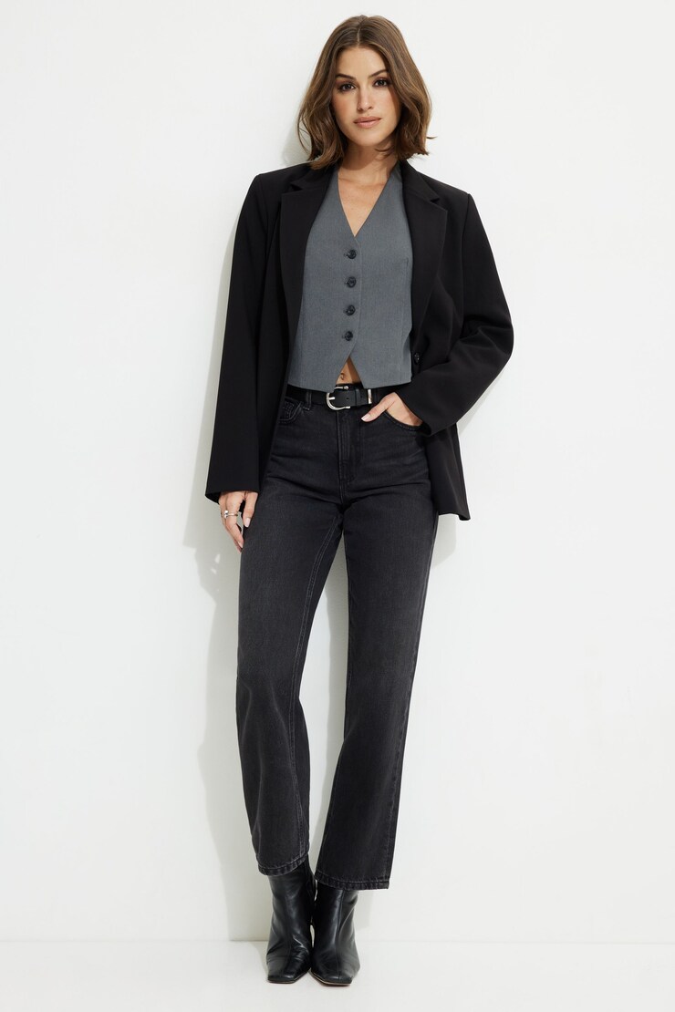 Veste sans manches structurée Millie Mélange gris large