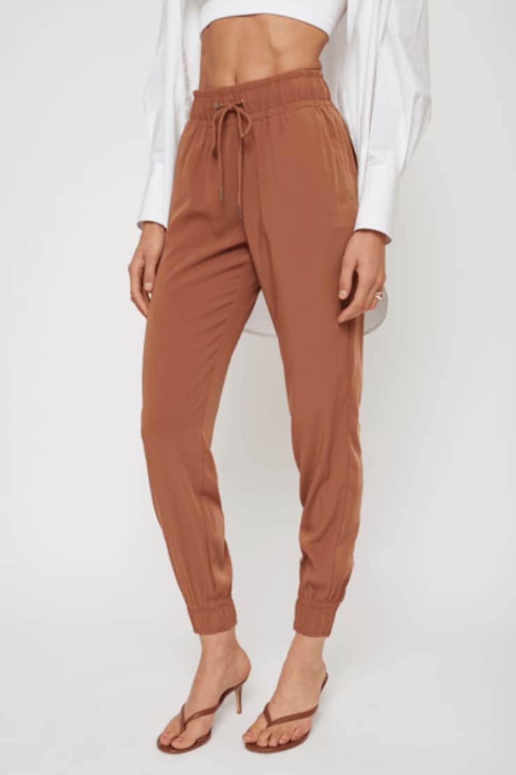Jogger Sacha à taille haute Carob Brown large