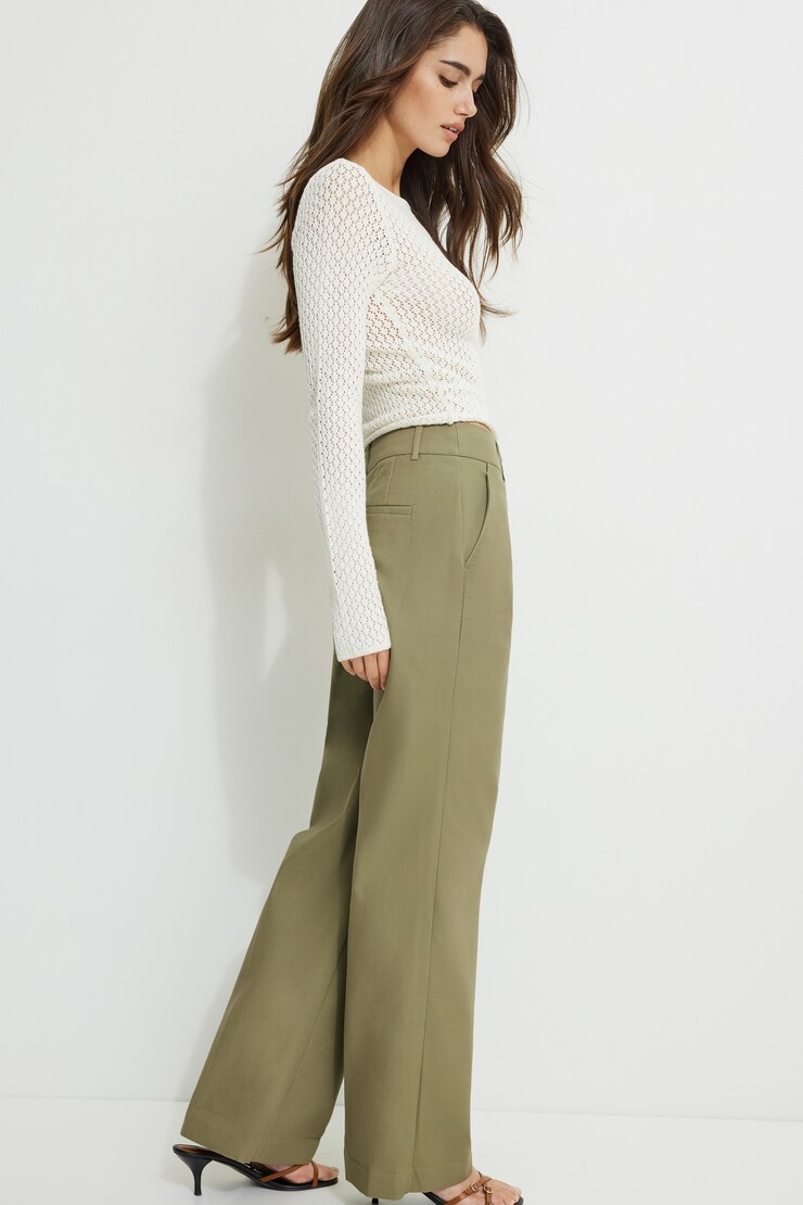 Clean Straight Leg Pants Safari Green large