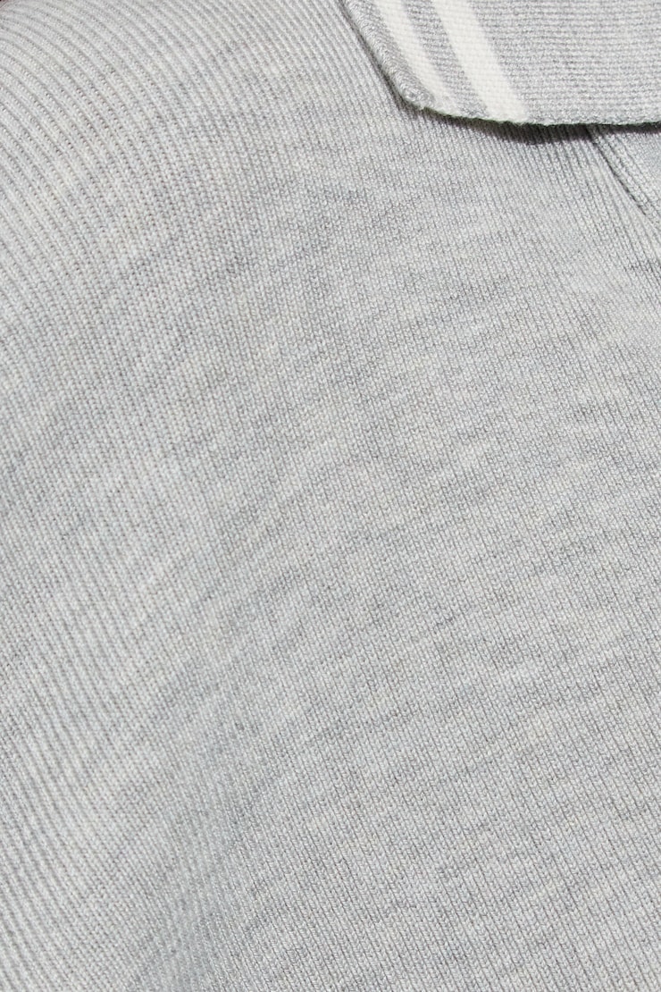 Cropped Boxy Polo Top, Spring Grey Mix, large