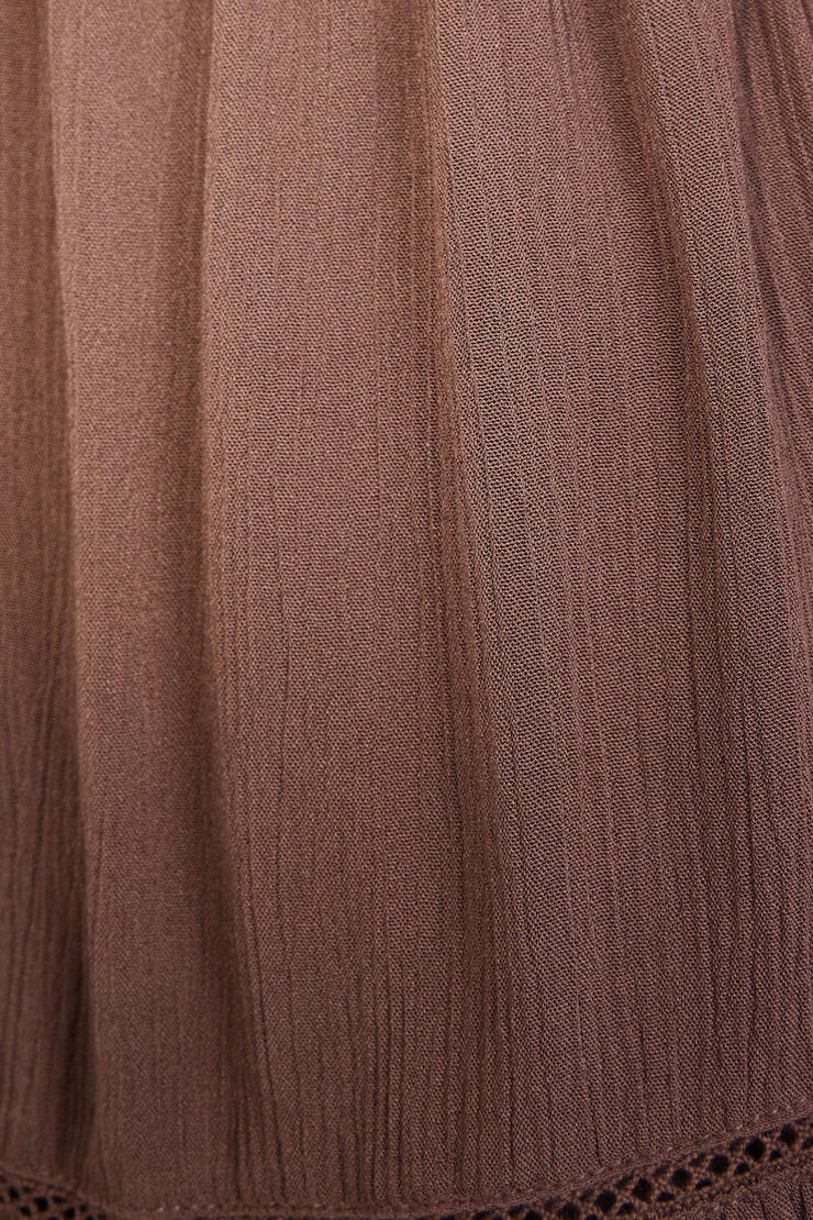 Cara Crochet Trim Tiered Dress, Shopping Bag Brown, large