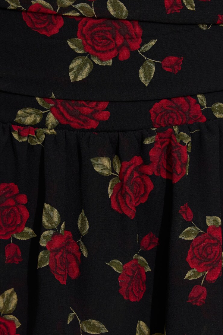 Georgina Tiered Skort, Big Rose Print, large