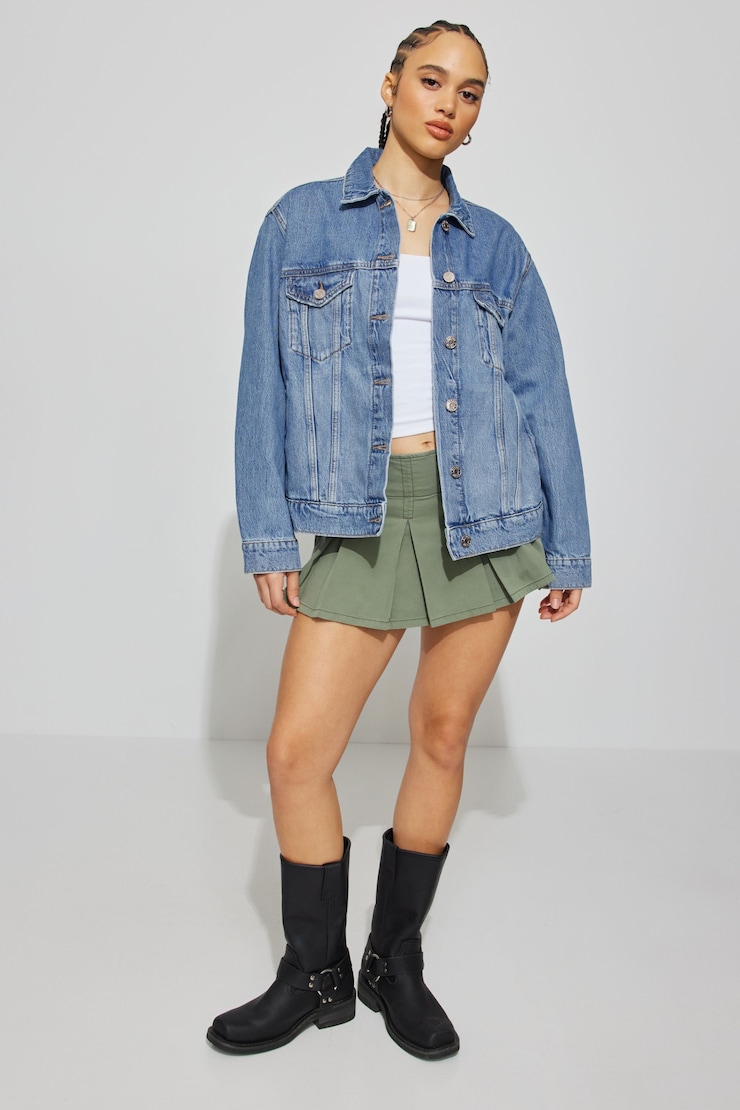 Lexi Pleated Skort, Python Green, large