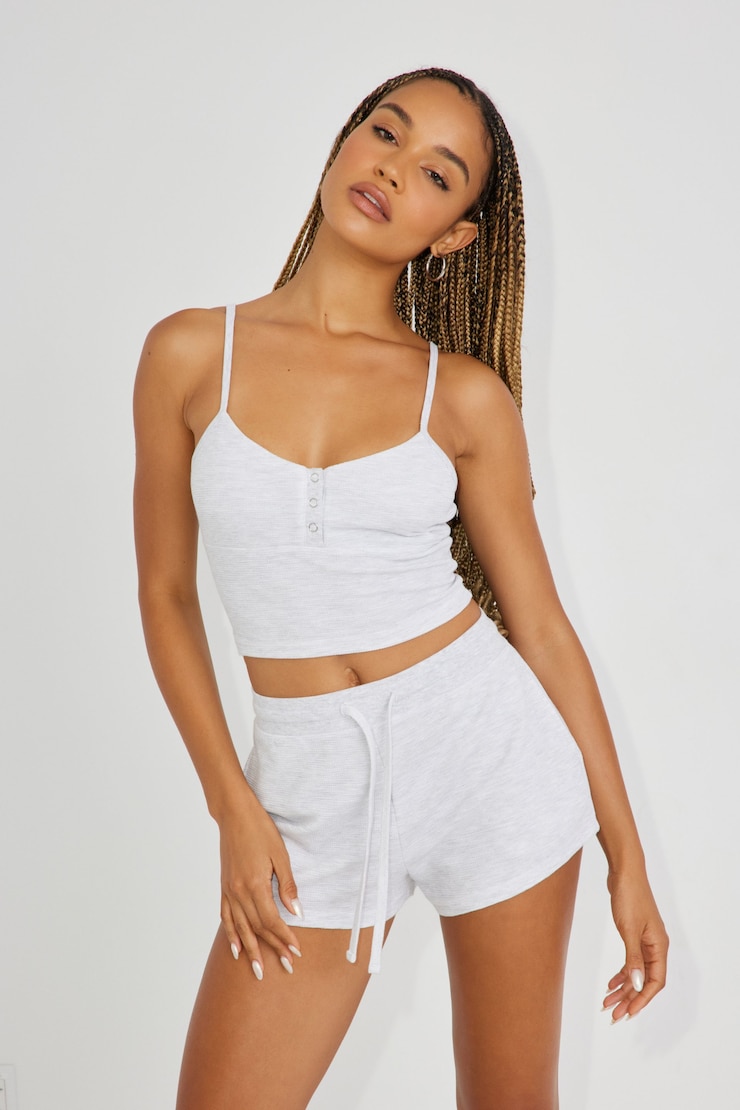Waffle Cami, Spring Grey Mix, large