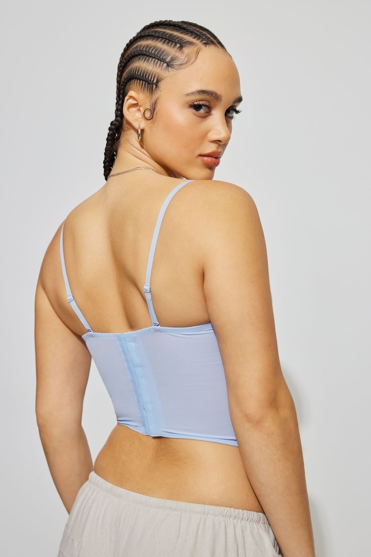 Chrishell Lace Mesh Bustier sandbox copy uk, Serenity Blue, large