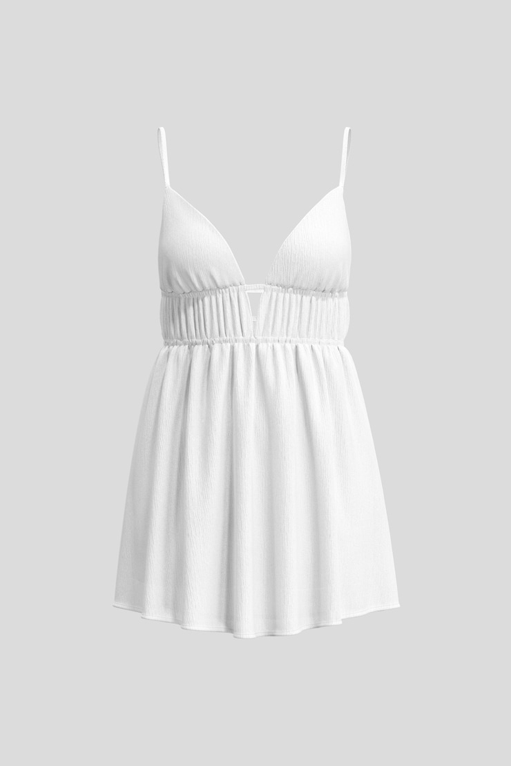 Kira Cage Back Romper, Snow White, large