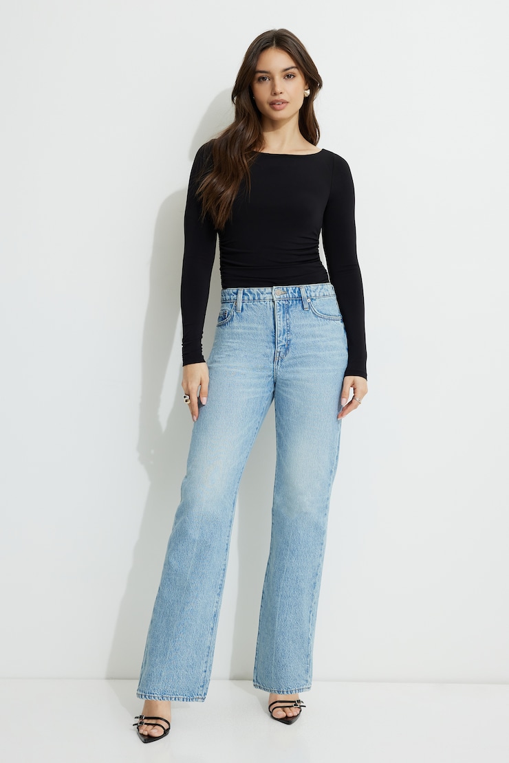 Justaucorps froncé à dos ouvert en jersey