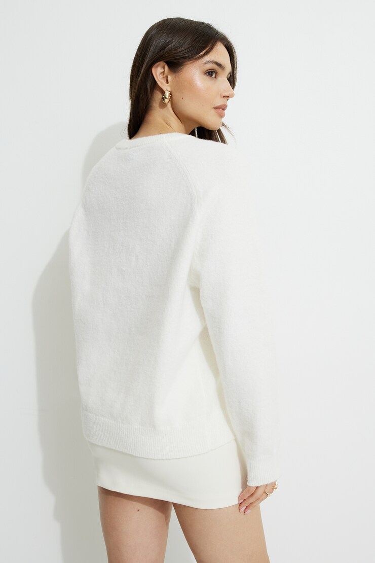 Raglan Crewneck Sweater Snow White large