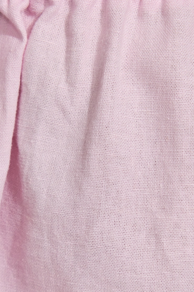 Linen Tie Back Halter Top, Light  Pink, large