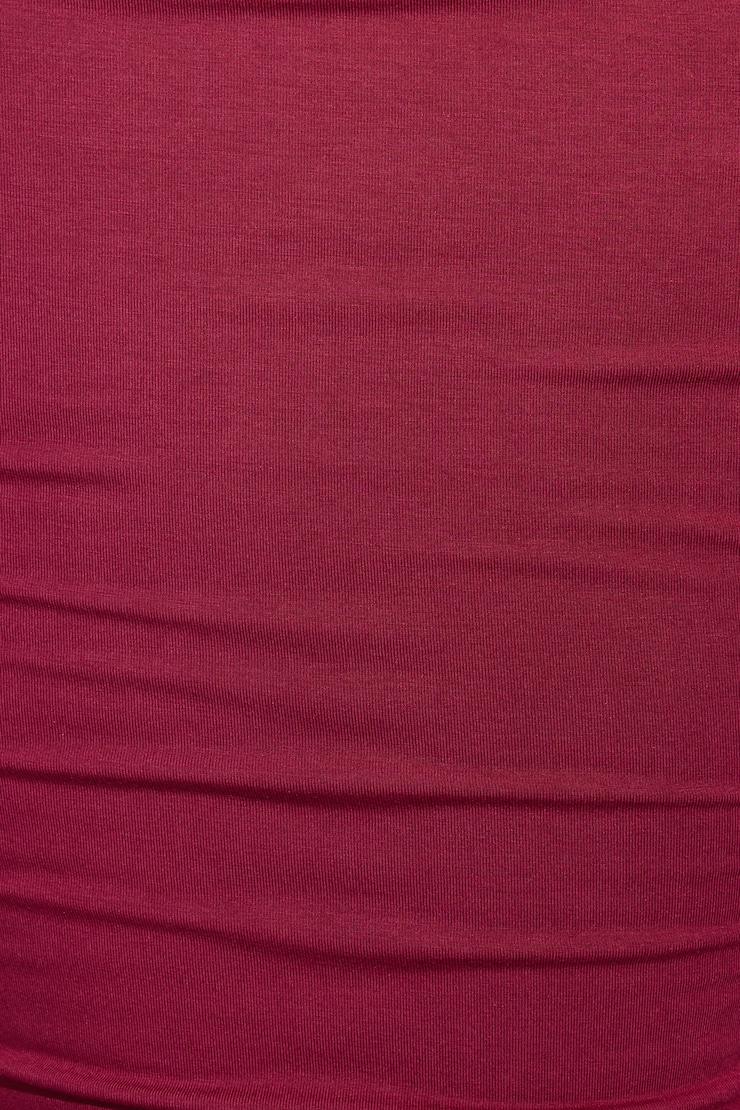 Smooth Open Neck Long Sleeve Tee, Sour Cherry Burgundy, large