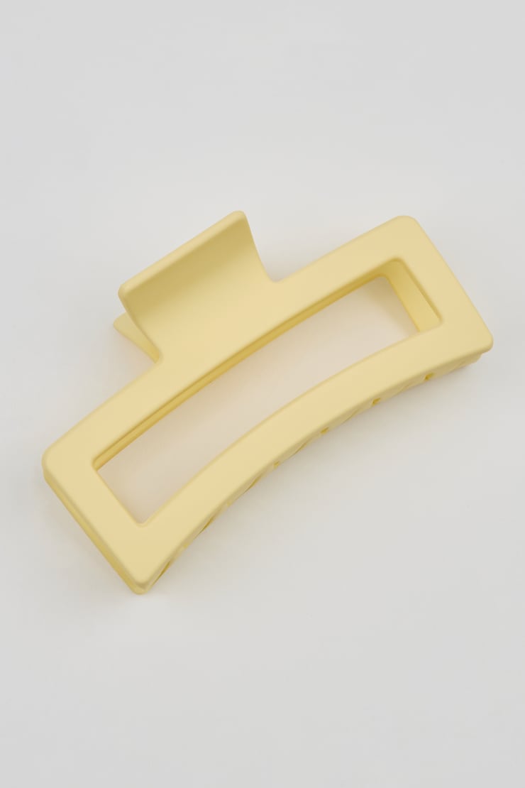 Oversized Rectangle Claw Clip, Anise Flower Yellow, large
