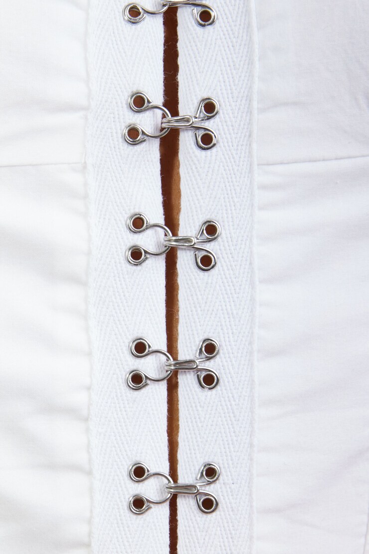 Hook & Eye Bustier Top, Bright White, large
