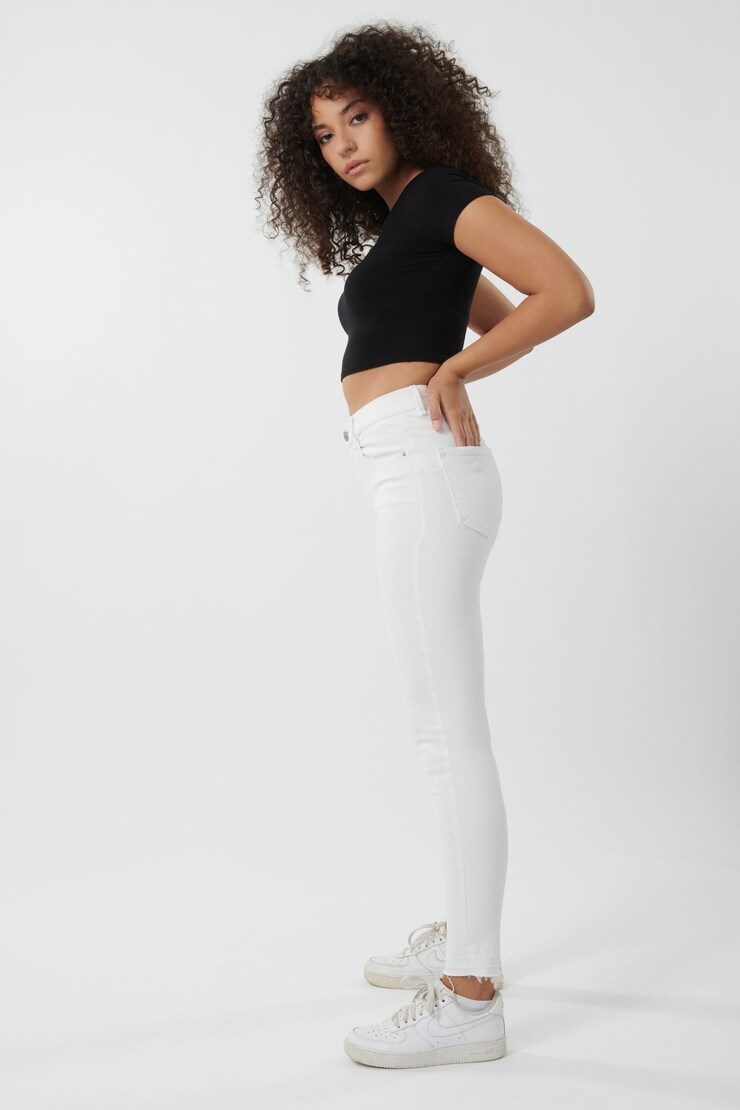 High Rise Ankle Jeggings - Clean White, White Clean, large