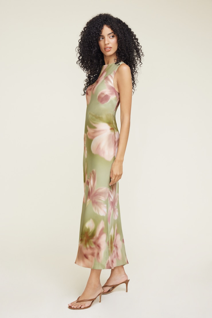 Liora Satin Maxi Slip Dress Pink Fern large
