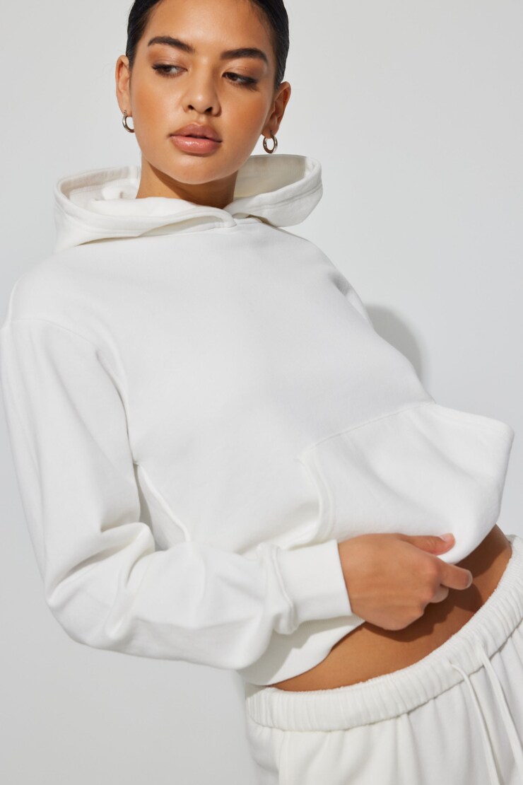 Soft Terry Regular Fit Hoodie, Snow White, large