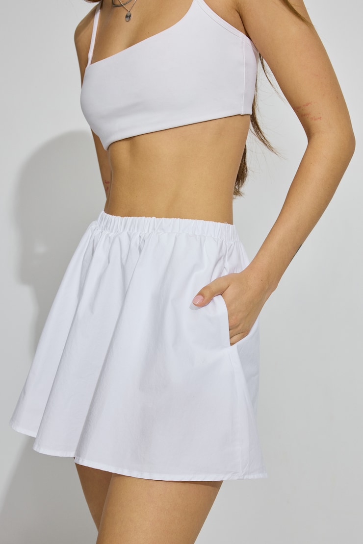 Peyton Poplin Skort, Bright White, large