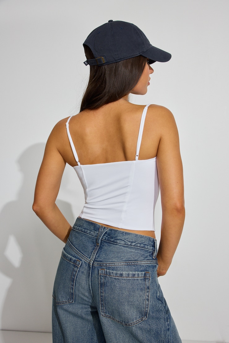 Sculpt Bustier Top, Bright White, large