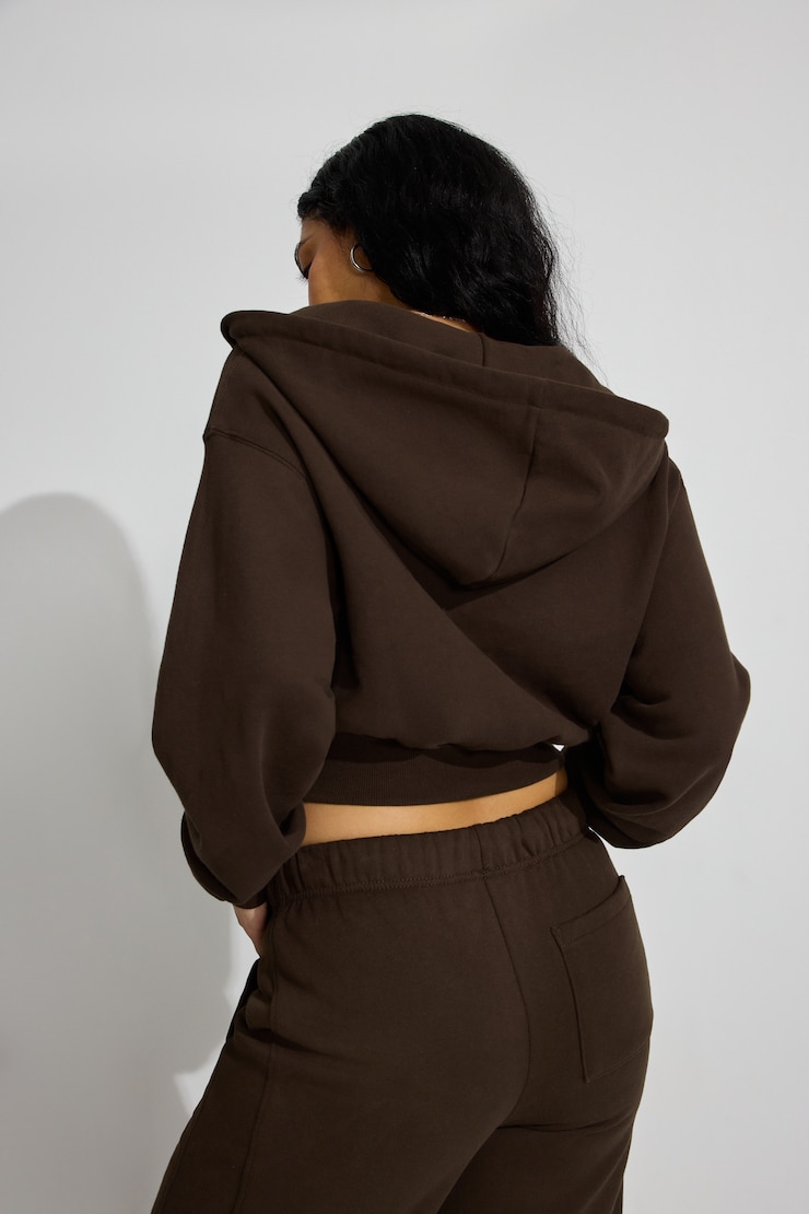 SoftTerry Bubble Zip Hoodie, Armadillo Brown, large