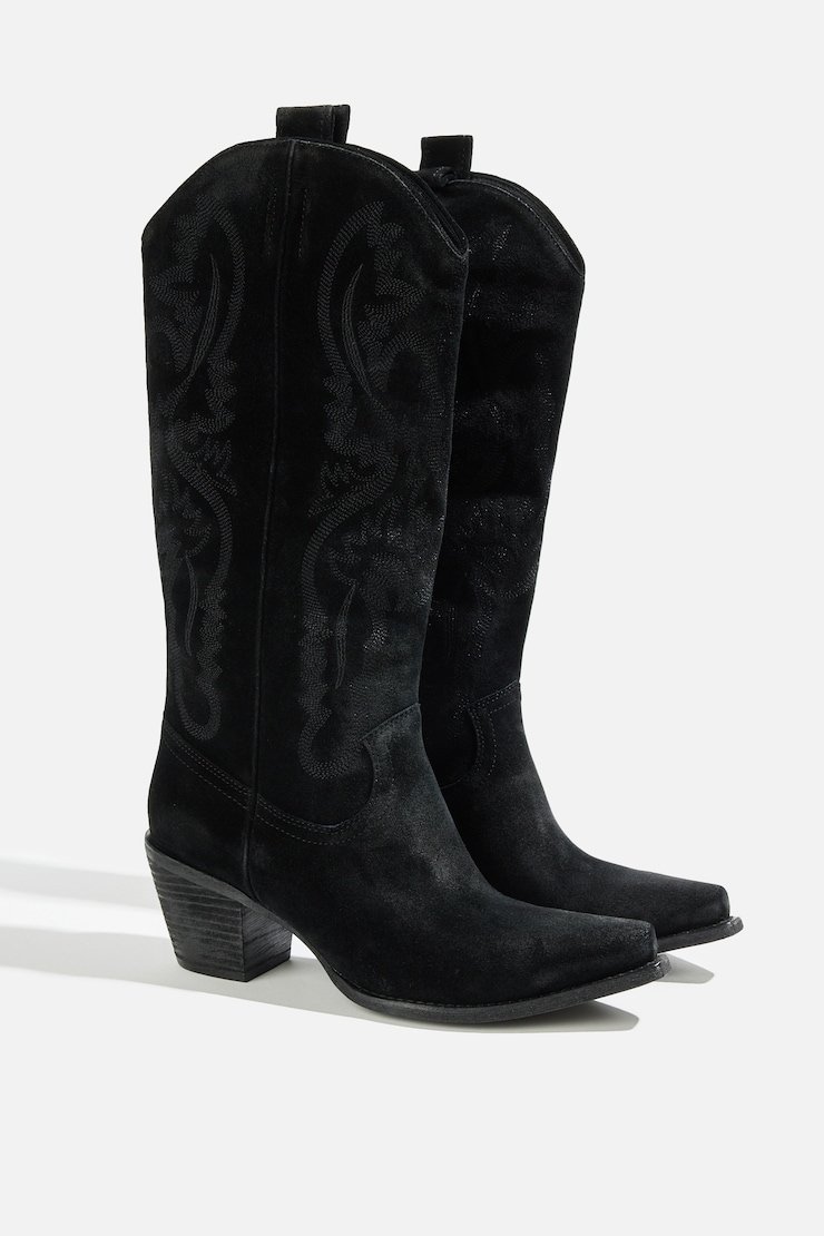JEFFREY CAMPBELL | Rancher Cowboy Boots Black Suede large