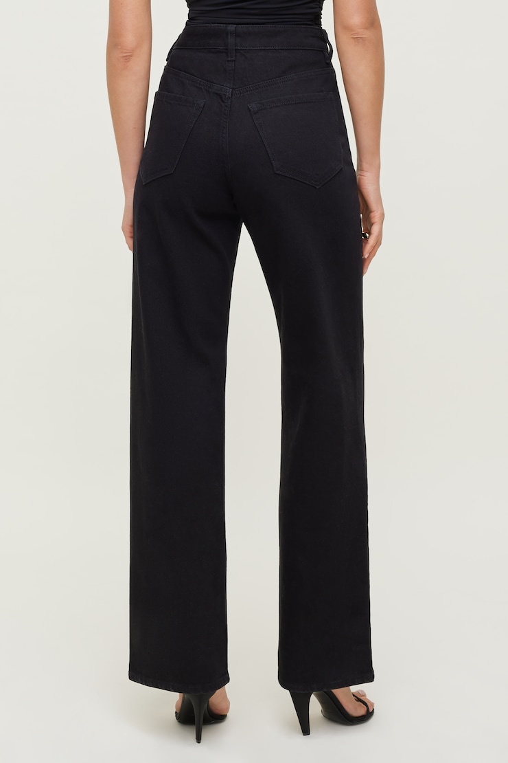 Heidi High Rise Wide Leg Jeans Dark Black large