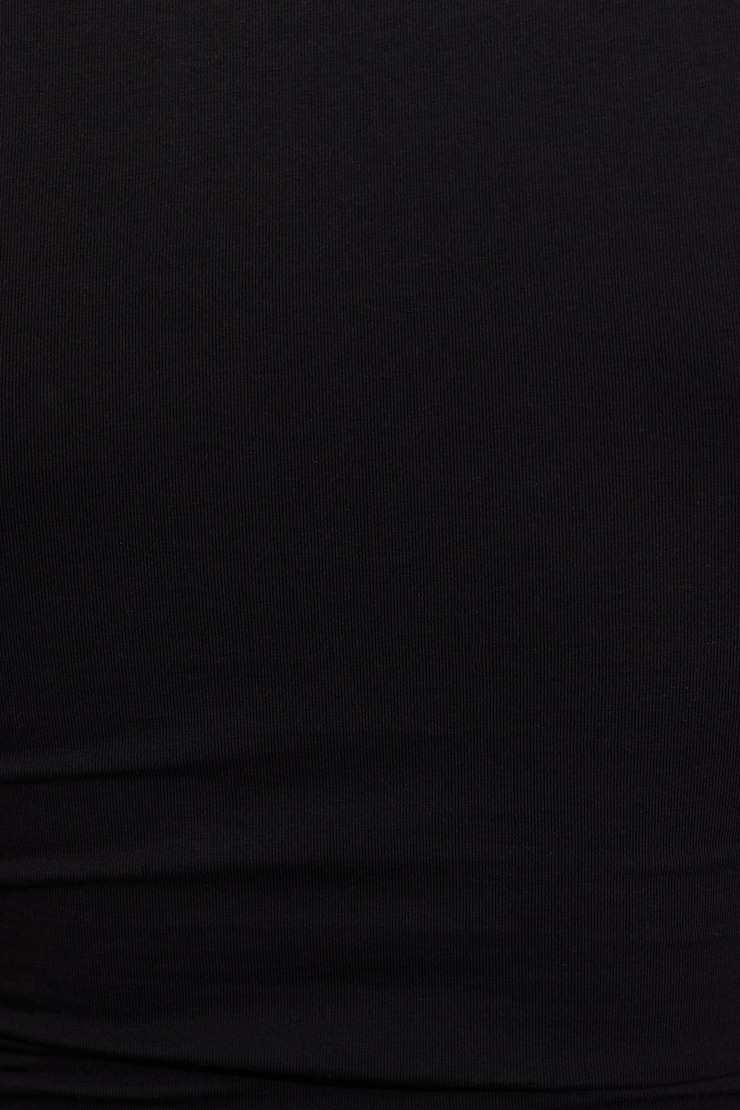 V-Neck Short Sleeve Top, Jet Black, large