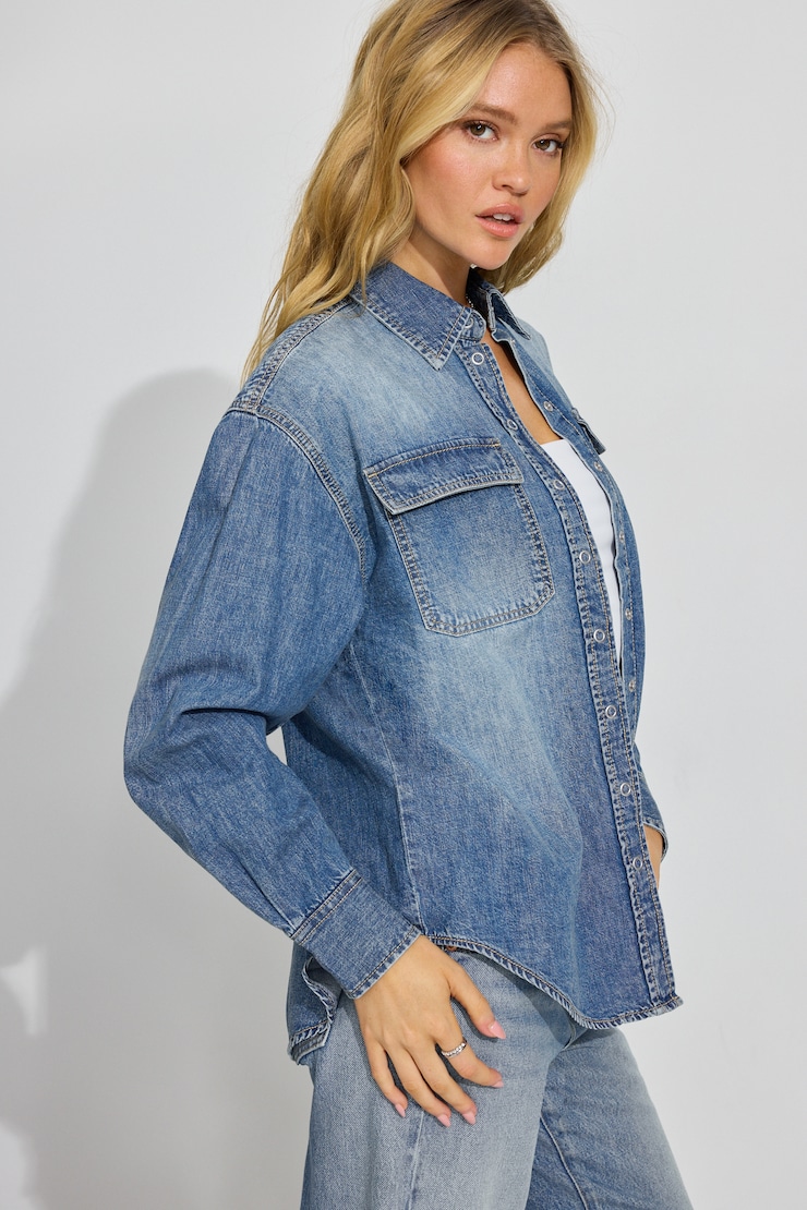 Denim Oversized Shirt BLUE | Garage