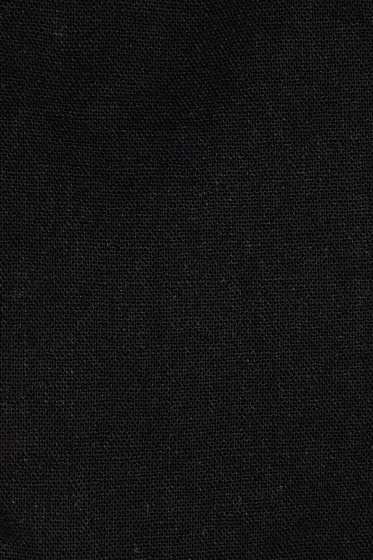 Linen Tie Back Halter Top, Jet Black, large