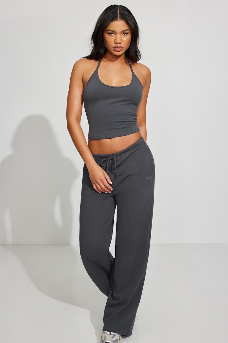 SoftTerry Wide Leg Sweatpants, Burnt Ash Grey, large