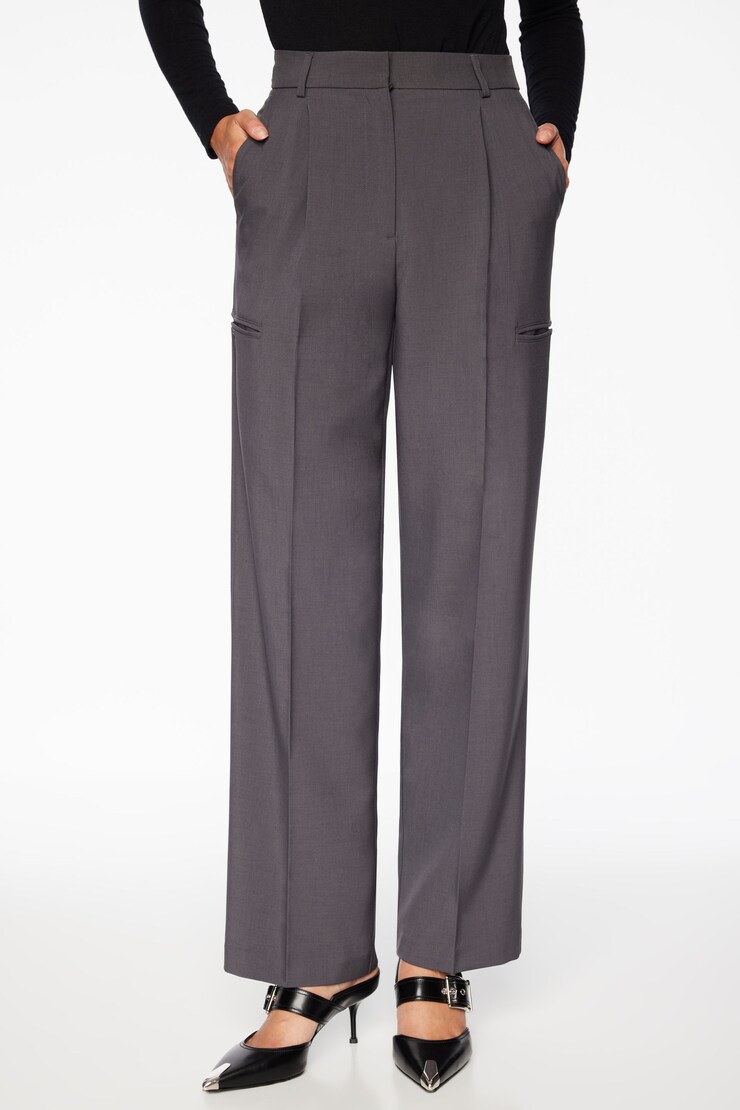 Eversleek | Straight Leg Pants Lead Gray Melange large