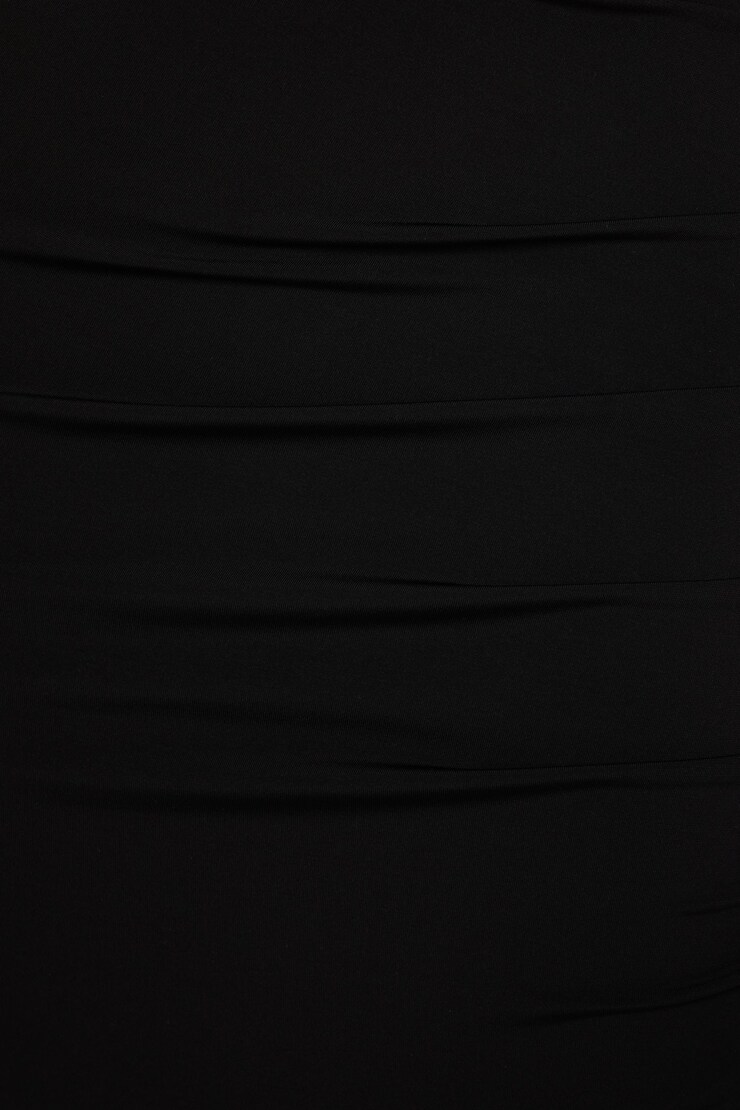Shannen Sculpt Side Ruched Midi Skirt Jet Black  large