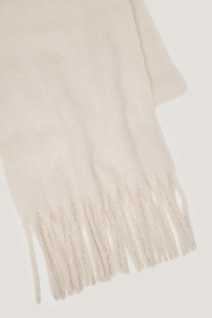 Oversized Fringed Scarf Sea Salt Off White large