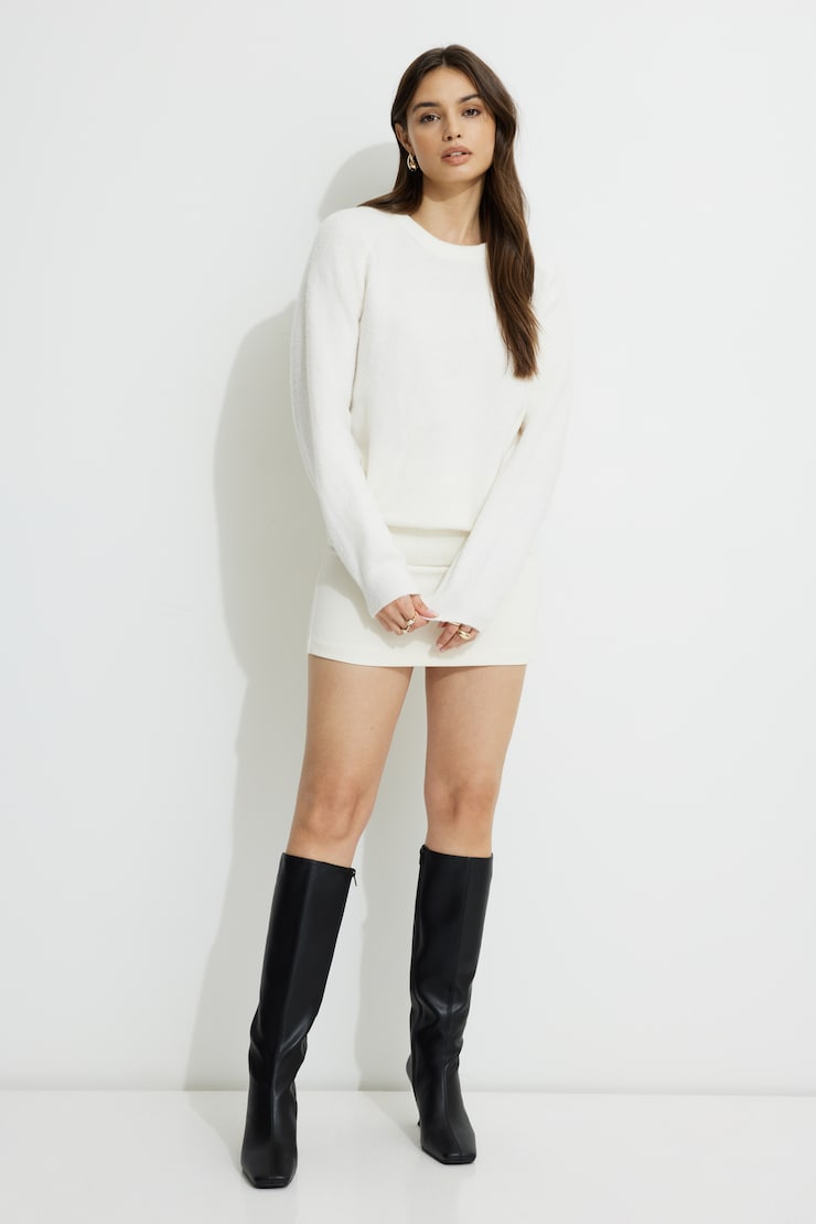 Raglan Crewneck Sweater Snow White large