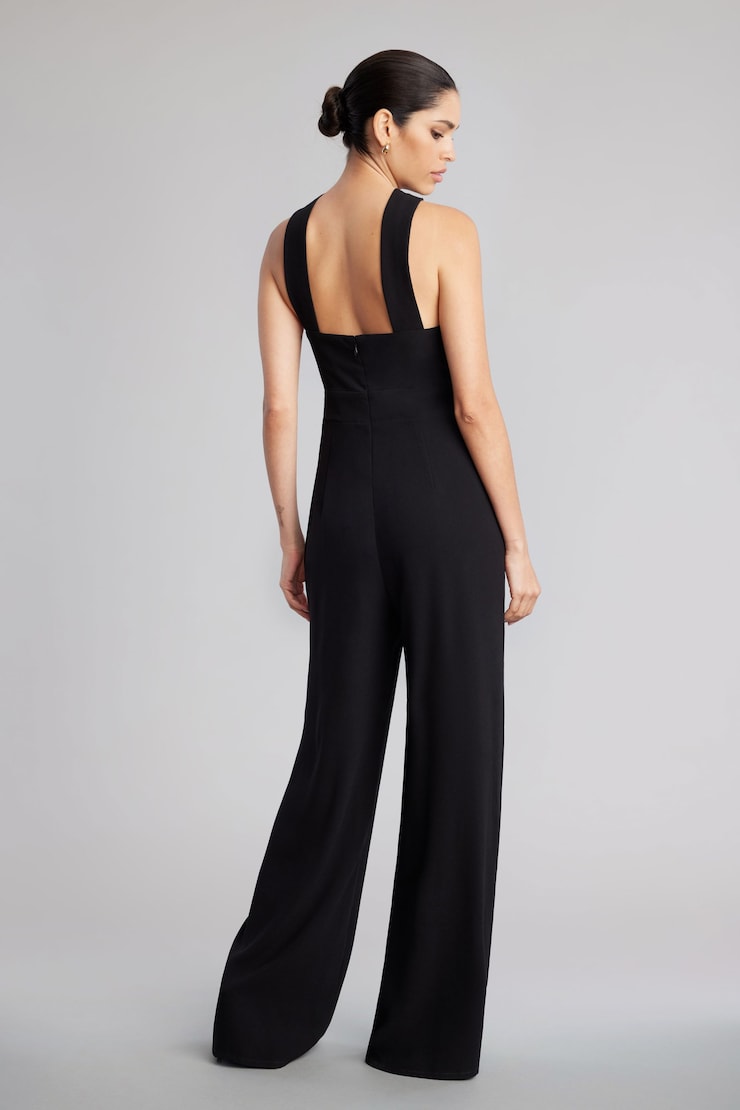 Halter Cut Out Jumpsuit Jet Black large