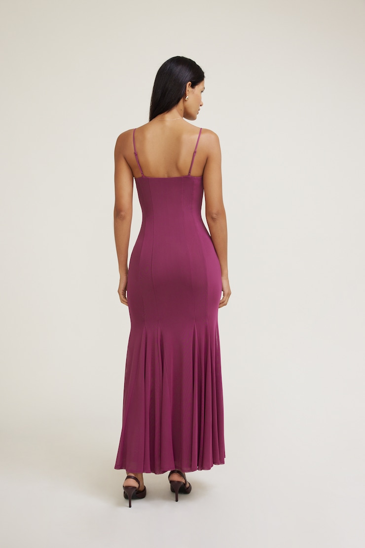 Dahlia Scoop Neck Mermaid Maxi Dress Raspberry Radiance Pink large